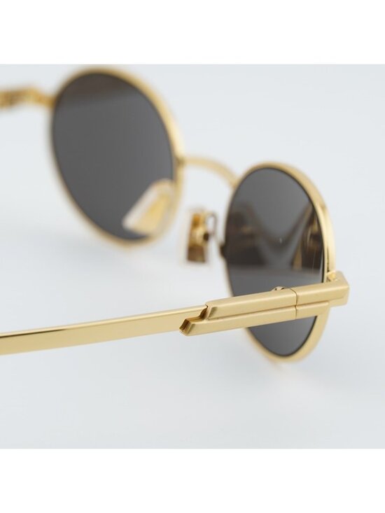 Bottega Veneta BV1470S 001 Sunglasses Gold Oval Frame, Grey Lenses main image 10